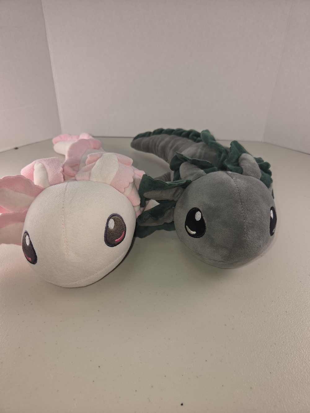 2 Plush Axolotl Stuffed Toy - Pink and Gray